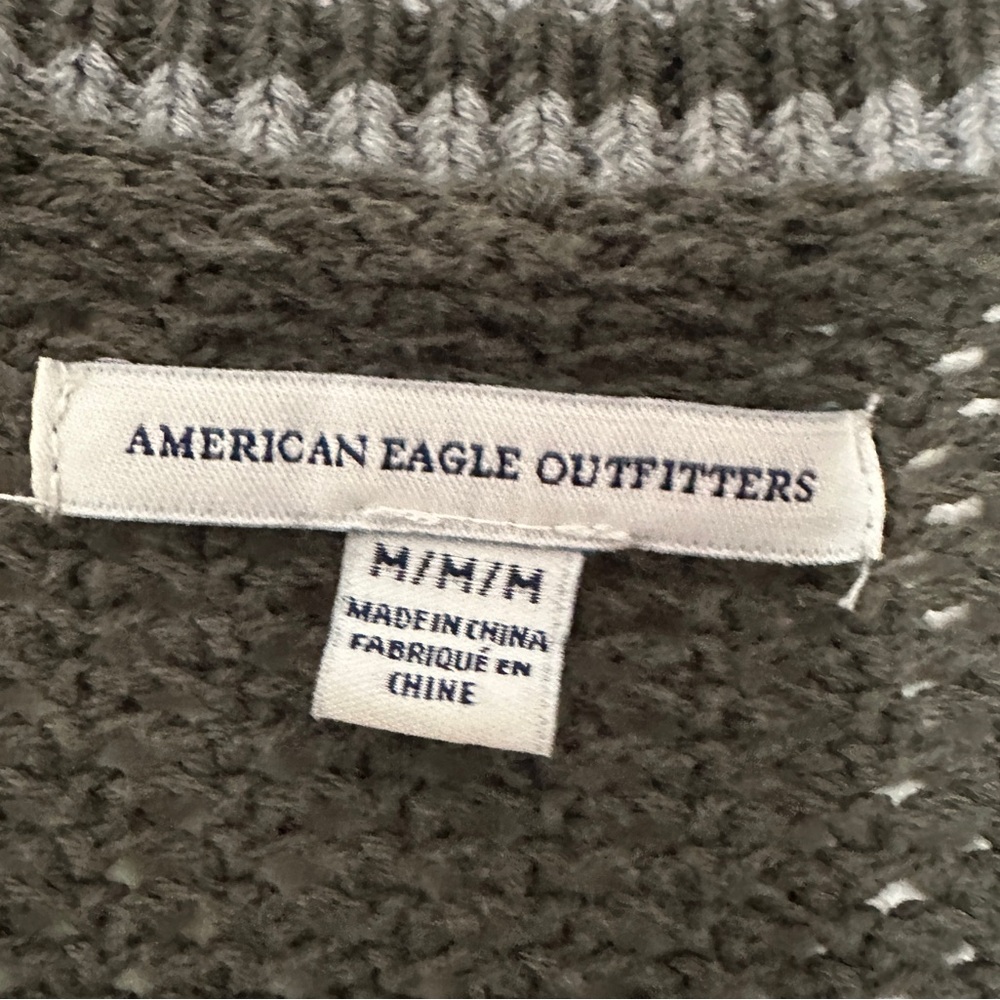 American Eagle Outfitters Olive Green Varsity-style button-front Cardigan - Picture 8 of 9